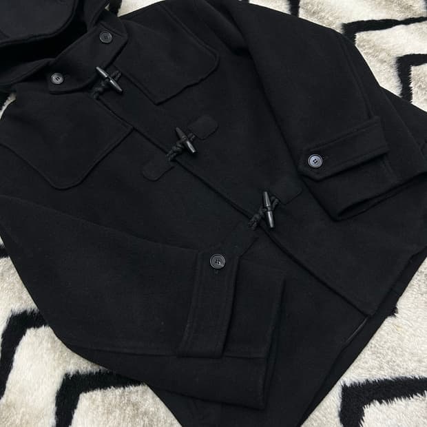 [M]라퍼지스토어 오버핏 숏 더플코트/블랙