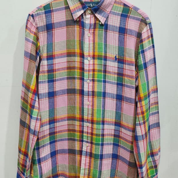 랄프로렌 커스텀핏 체크 셔츠 M