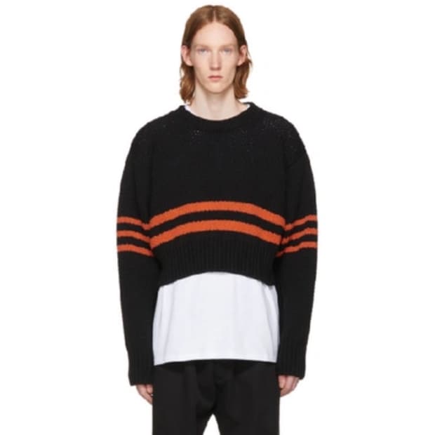 라프시몬스 크롭 니트