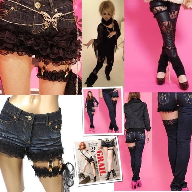 Ma*rs 마즈 슈가글로스 가터 글리터 레이스 숏팬츠 갸루