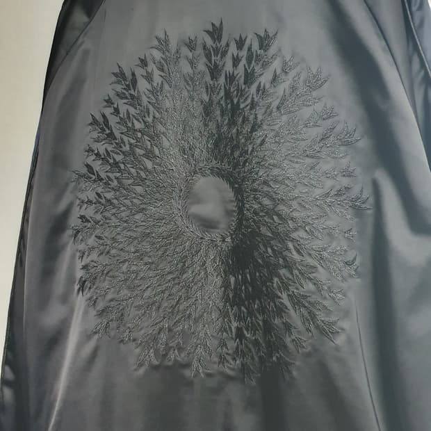 H&M 백자수 새틴 봄버자켓 블랙 L