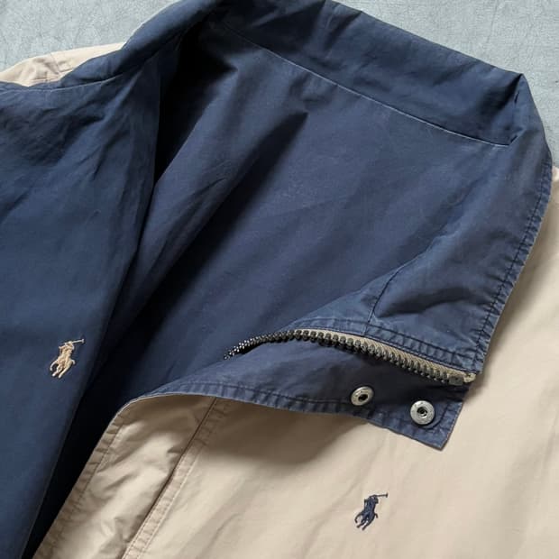 Polo 폴로 랄프로렌 리버시블 베이지/네이비 코튼 자켓 