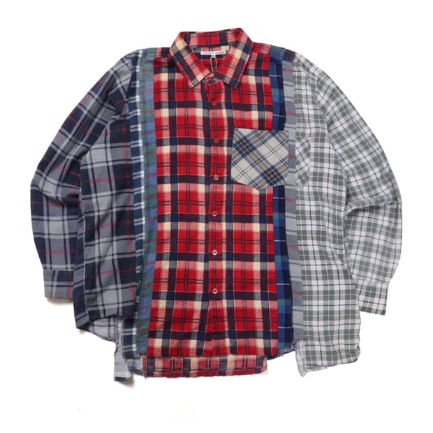 니들스 Rebuild by Needles Cut Flannel Shirt