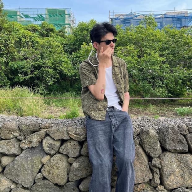 생로랑 레오파드 셔츠