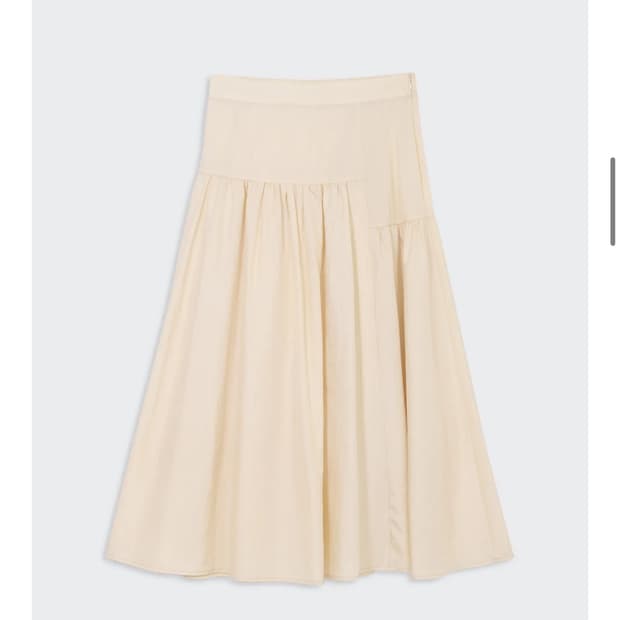 cosmoss -NATURAL SHIRRING SKIRT (BEIGE)