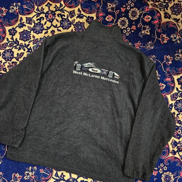 맥라렌 메르세데스 포뮬러 F1 TEAM 빽로고 자수 플리스 자켓