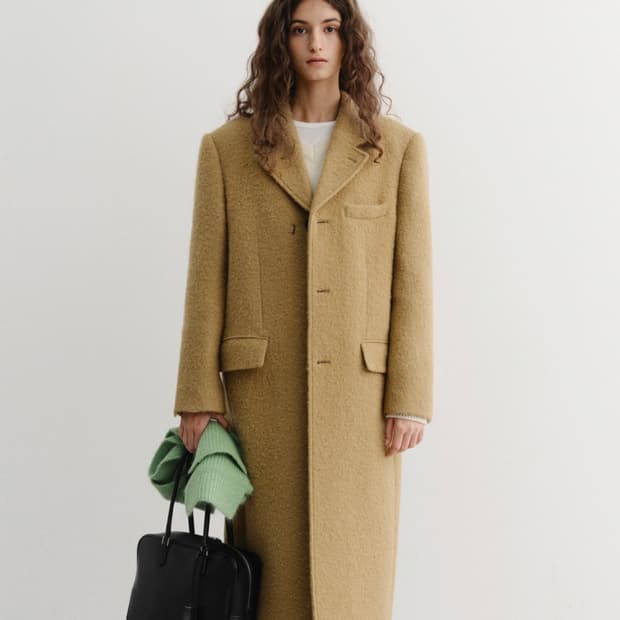 [S] 던스트 2way 3button 2웨이 3버튼 부클 울 코트 카멜