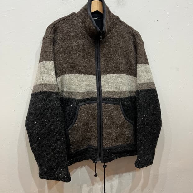 Made in NEPAL 퓨어울 니트집업 