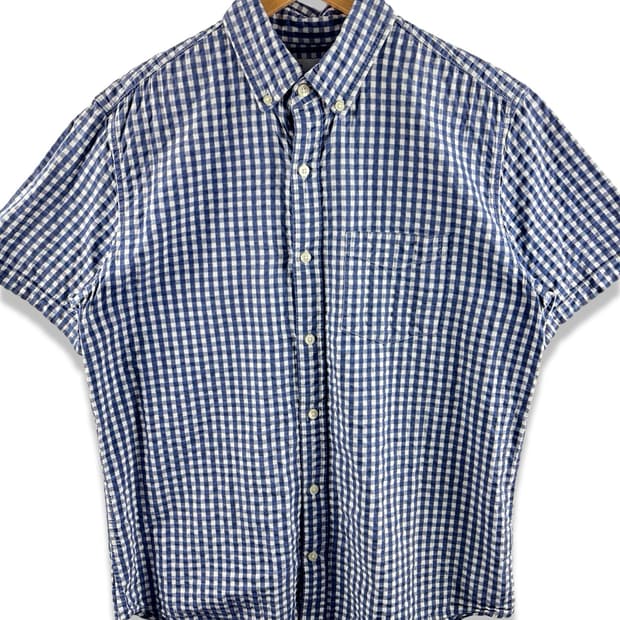 갭 블루체크 반팔셔츠2576