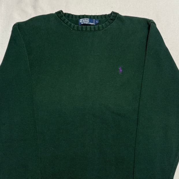 L 폴로랄프로렌 그린 코튼 니트