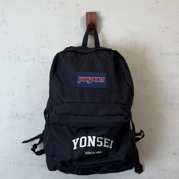 잔스포츠 연세대 콜라보 백팩 블랙