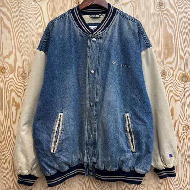 챔피온 데님 바시티자켓