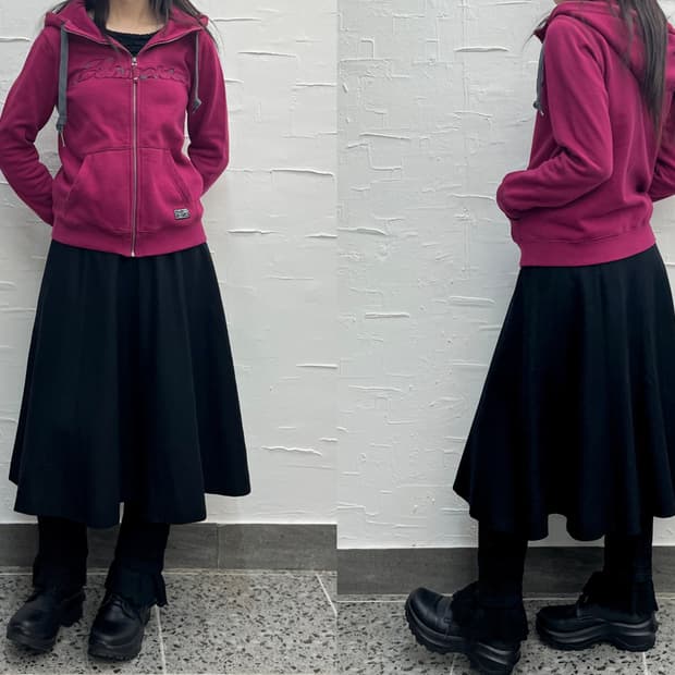기모) plum zip-up hoodiel