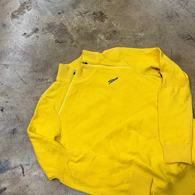 [정품/M] 타이틀리스트 옐로우 골프 스웨터 방풍니트 b14