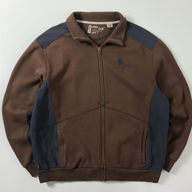 Levi's  리바이스 레드탭 코튼 스파이더 그래픽 브라운 집업 