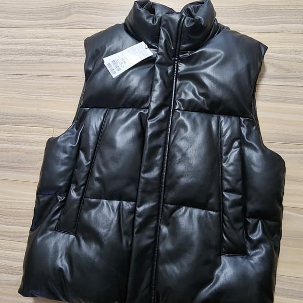 프로젝트엠레더패딩조끼가죽베스트점퍼100블랙