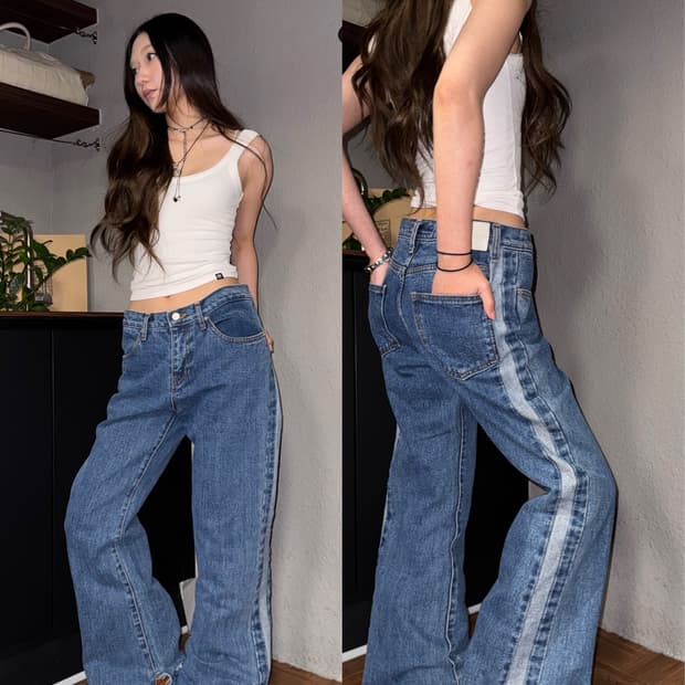 앤더슨벨 부츠컷 디테일 데님