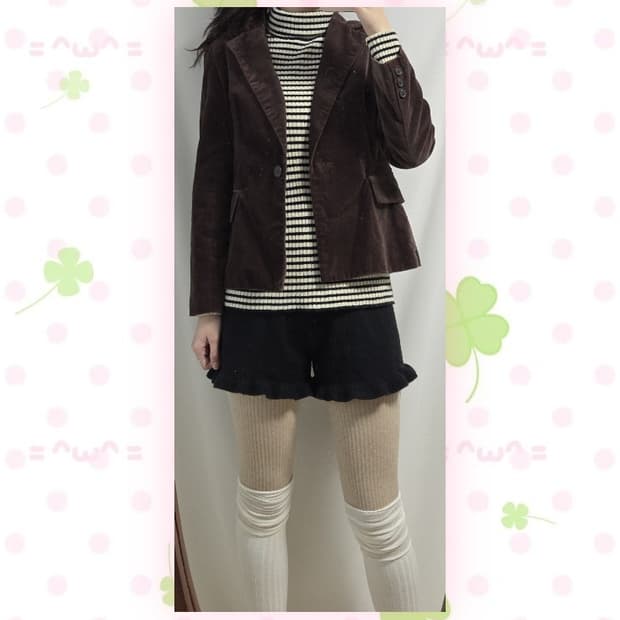 초코색 면 자켓