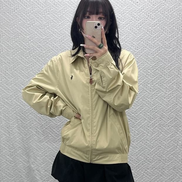폴로 랄프로렌 모던 캐주얼 오트밀 바람막이 스윙톱자켓 M C11353