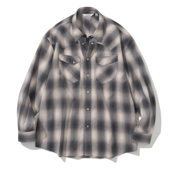 유니폼브릿지 웨스턴 옴브레 체크 셔츠