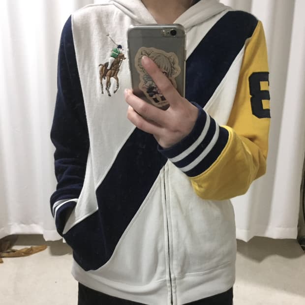 폴로 랄프로렌 화이트 옐로우 네이비 멀티포니 빅포니 후드집업