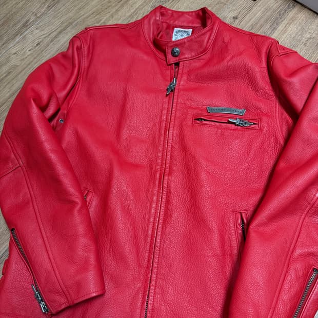 크롬하츠 레더자켓 레드