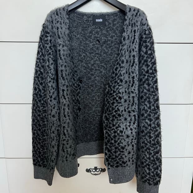 스웨이드 레오파드 가디건