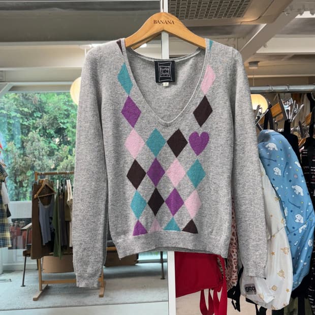 Cynthia Rowley 아가일 하트 니트