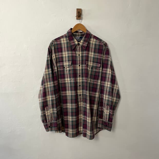 폴로 체크패턴 워크 셔츠 