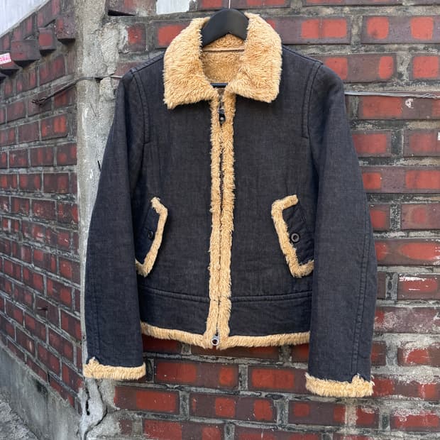 버버리 블루라벨 투웨이 시어링자켓 