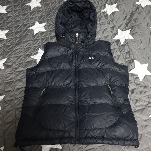 K2 PERTEX 기능성 구스다운 후드 초경량 조끼패딩 블랙 (95)