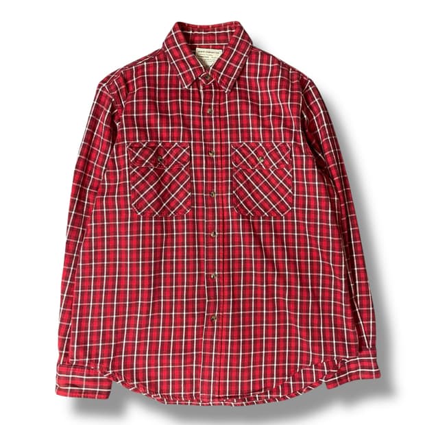 에드윈 레드 타탄체크 투포켓 플란넬 셔츠 L
