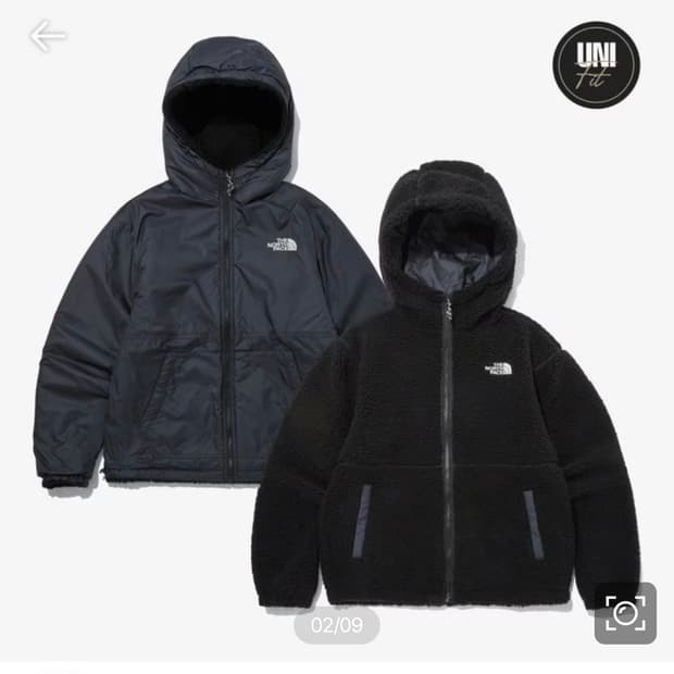 노스페이스 리버시블 플리스 후드 집업