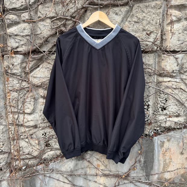 Consensus 빈티지 스포츠 축구 골프 웜업 져지 바람막이 블랙