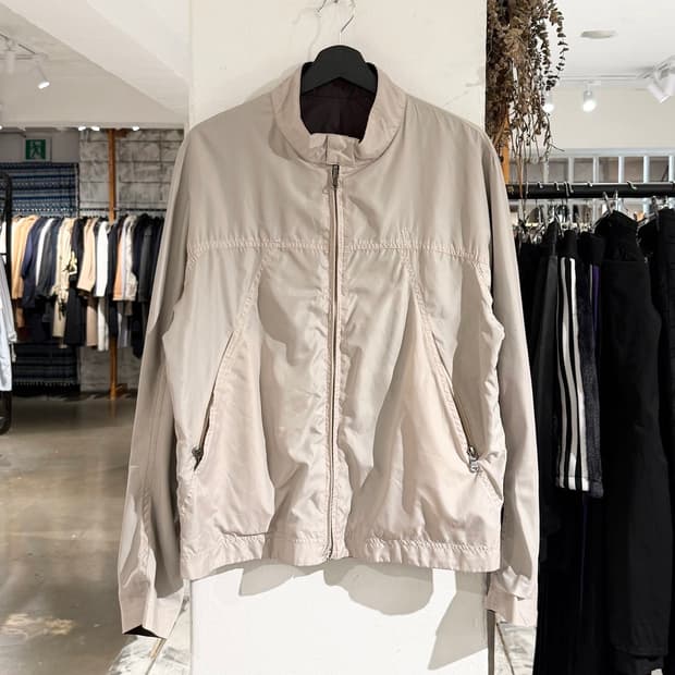 베르사체 컬렉션 아이보리 브라운 리버시블 폴리 자켓