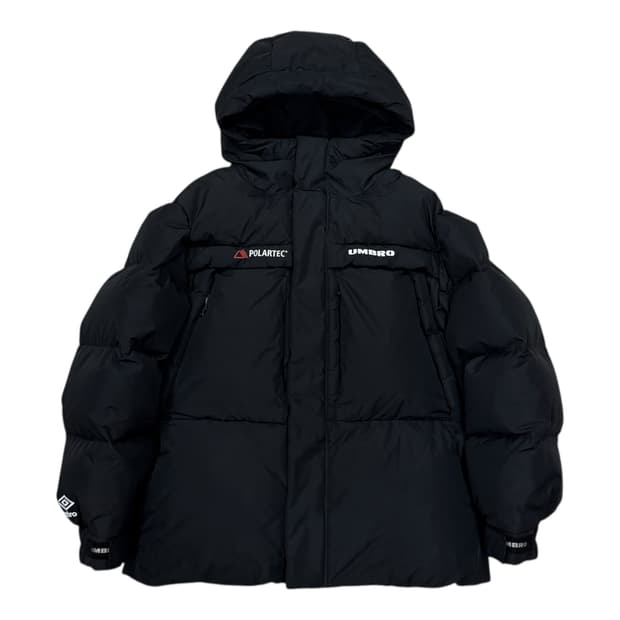 엄브로 폴라텍 헤비 덕다운 후드 숏패딩 블랙 S 90