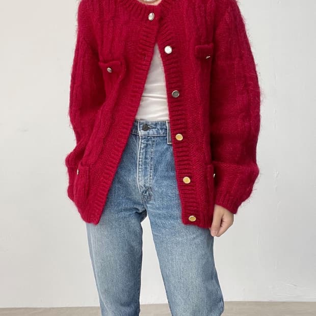 90s 빈티지 모헤어가디건