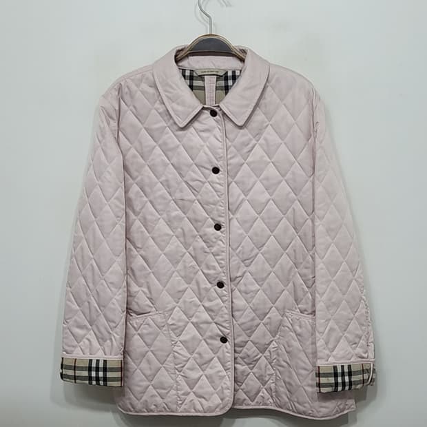(XL) 버버리 퀼팅자켓 핑크 누빔점퍼 안감노바체크 영국판 