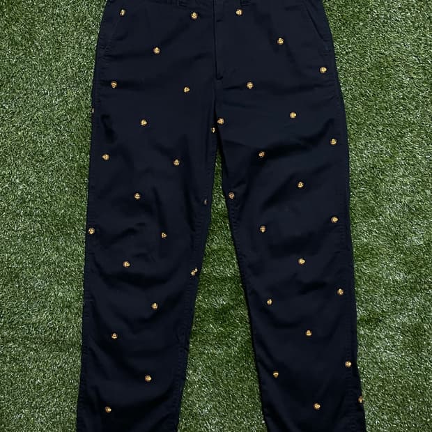 베이프 베이비 마일로 자수 코튼 팬츠