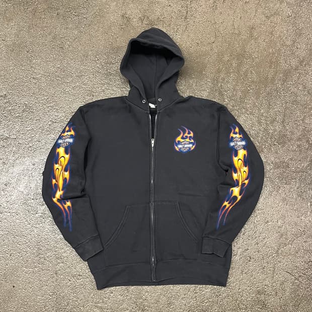 00s 할리데이비슨 플레임 후드 집업 (100)