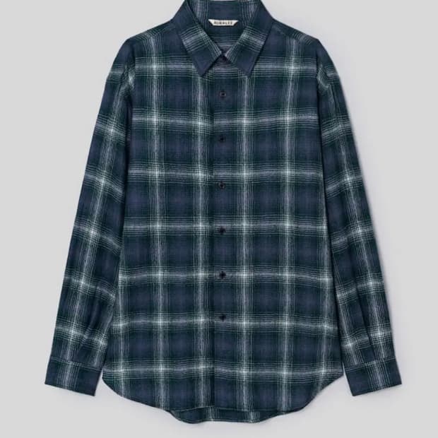 [5] AURALEE AIRY WOOL CHECK SHIRT