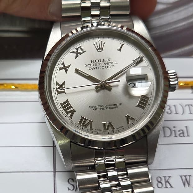 롤렉스 데이저스트 16234 후기형 실버로만 18K화골베젤 쥬빌리줄 (감