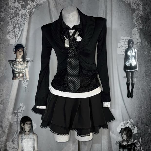 (6pcs) 무채색 데일리 공겜여주 고스오리엔탈 코디세트 