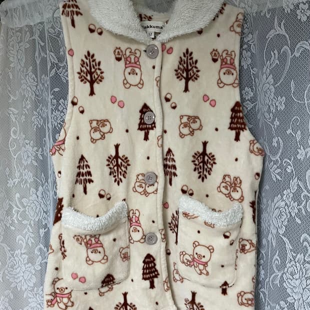 리락쿠마 후리스 퍼 베스트