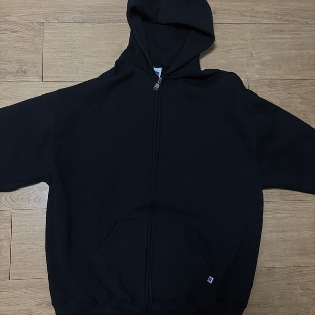 90s 러셀 후드집업 블랙 xxl