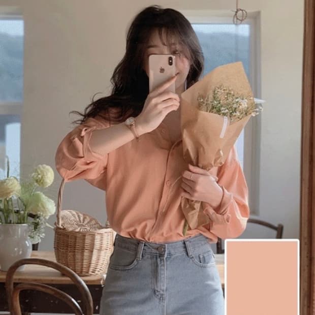 (미착용, 새상품) 슬로우앤드 made. 리버 여리핏 실키블라우스