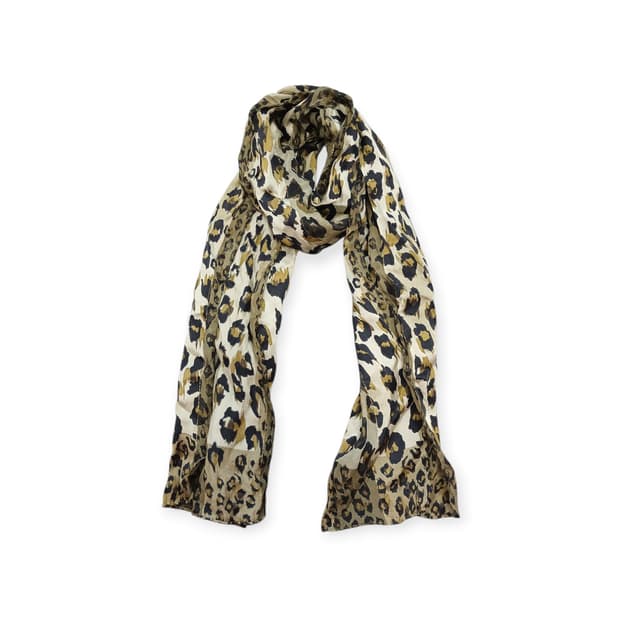 갸루 말차 호피 실크스카프 