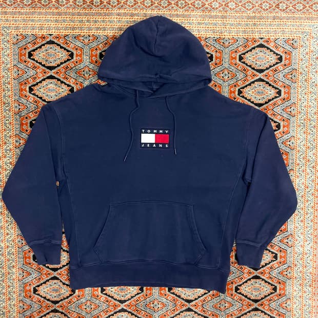타미진스 시그니처로고 네이비 기모 후드티셔츠 남성XXL