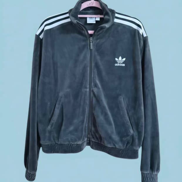 아디다스 벨벳 트랙 자켓 그레이