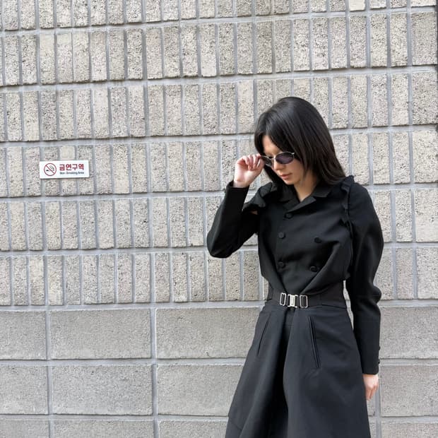 언더커버 아방가르드 버클 더블 자켓